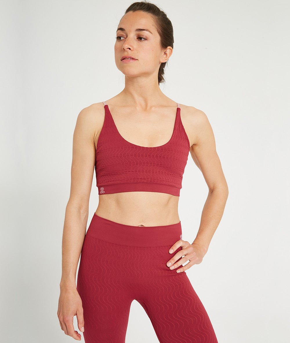 KURMA - Brassière en fibres recyclées - Framboise - Yoga Searcher
