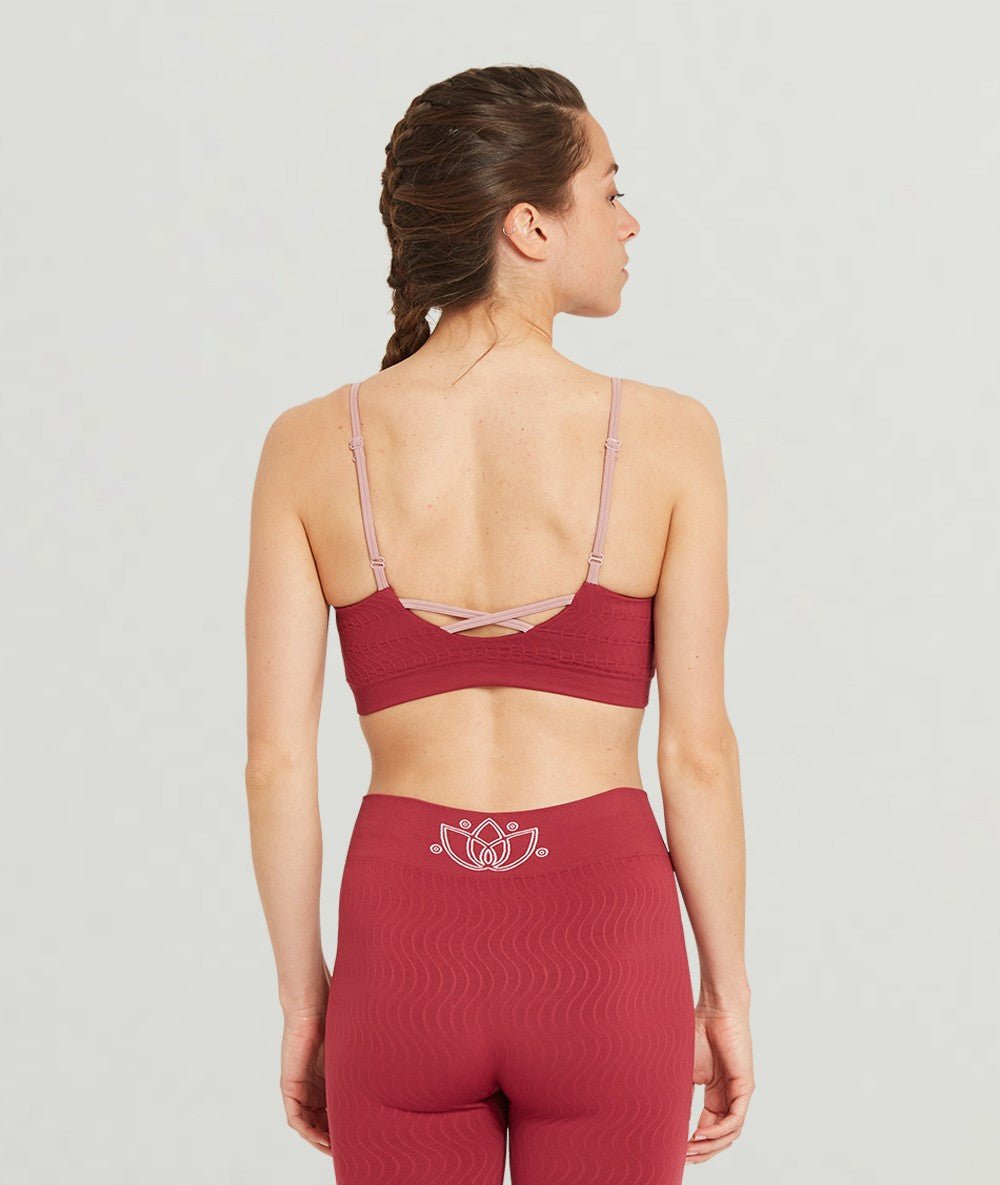 KURMA - Brassière en fibres recyclées - Framboise - Yoga Searcher