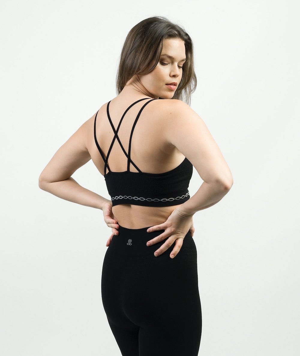 TRIKAMA - Brassière en coton - Noir - Yoga Searcher