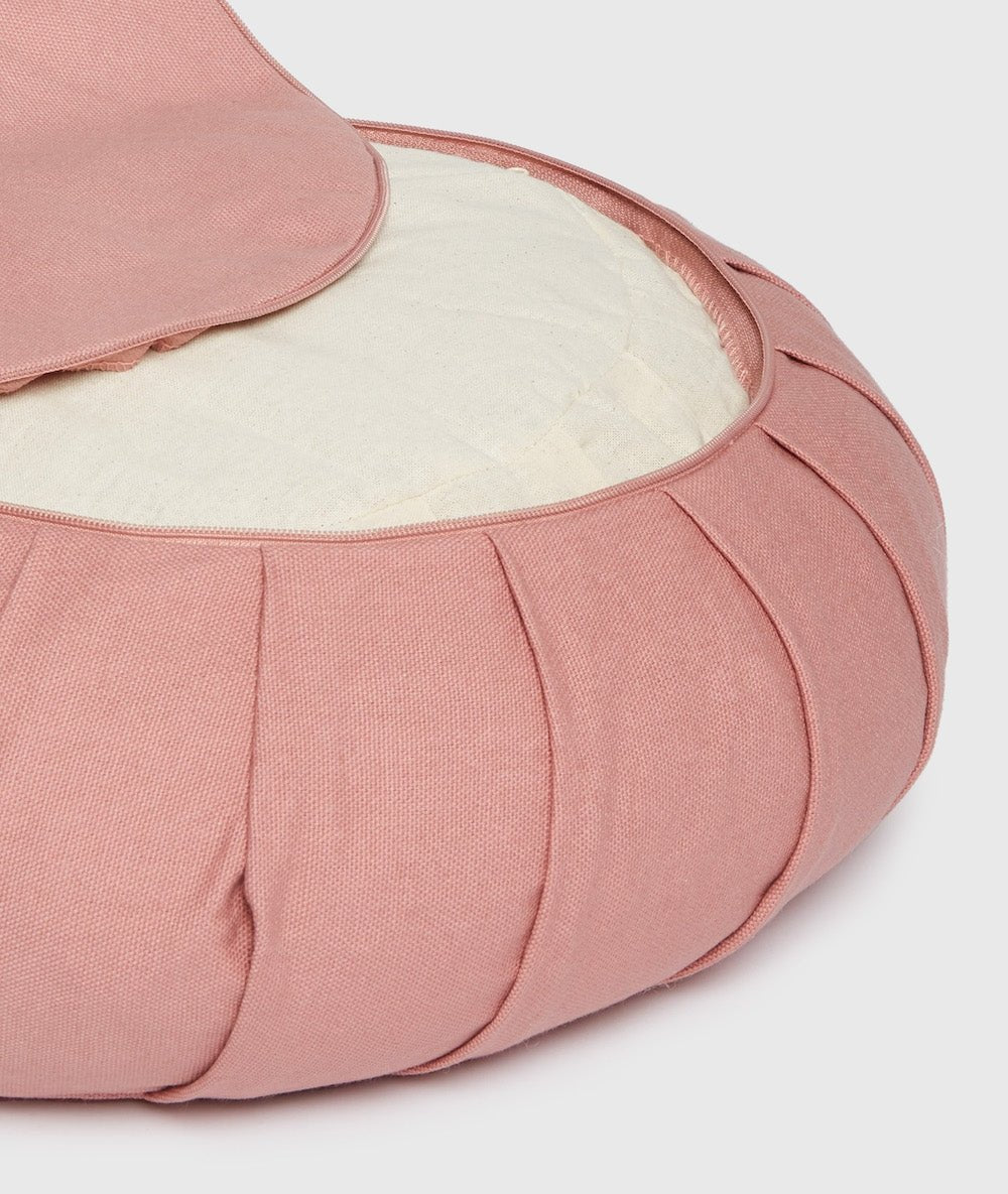 Zafu de méditation - coton bio - Ash rose - Yoga Searcher