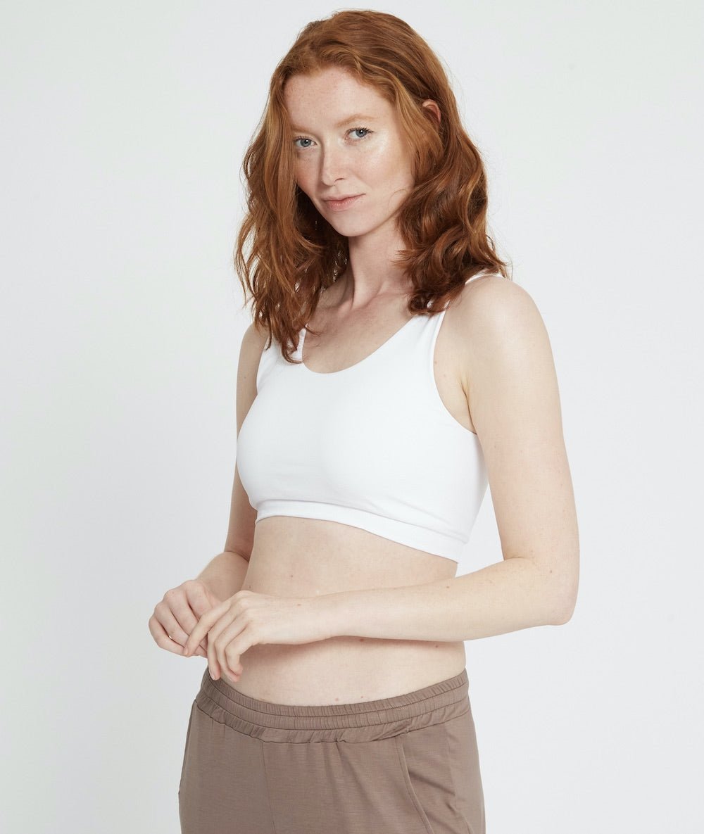 VASANA - Brassière en fibres recyclées - Blanc - Yoga Searcher