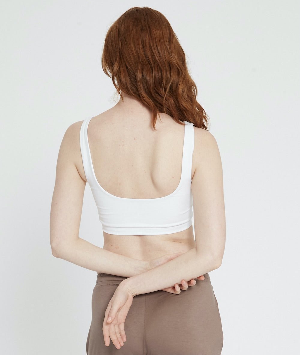 VASANA - Brassière en fibres recyclées - Blanc - Yoga Searcher
