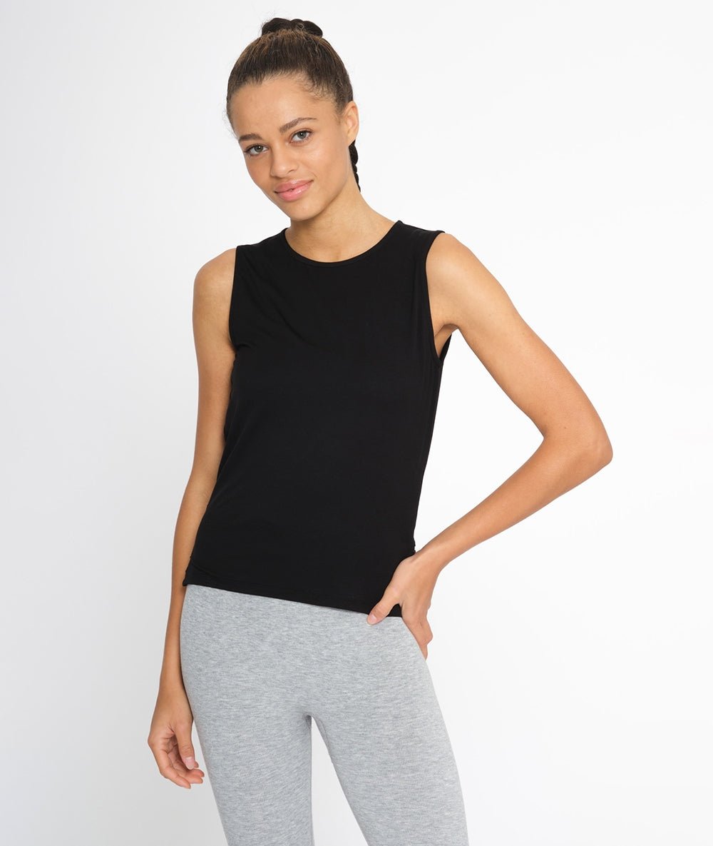 YAMA - Débardeur en lyocell - Noir - Yoga Searcher