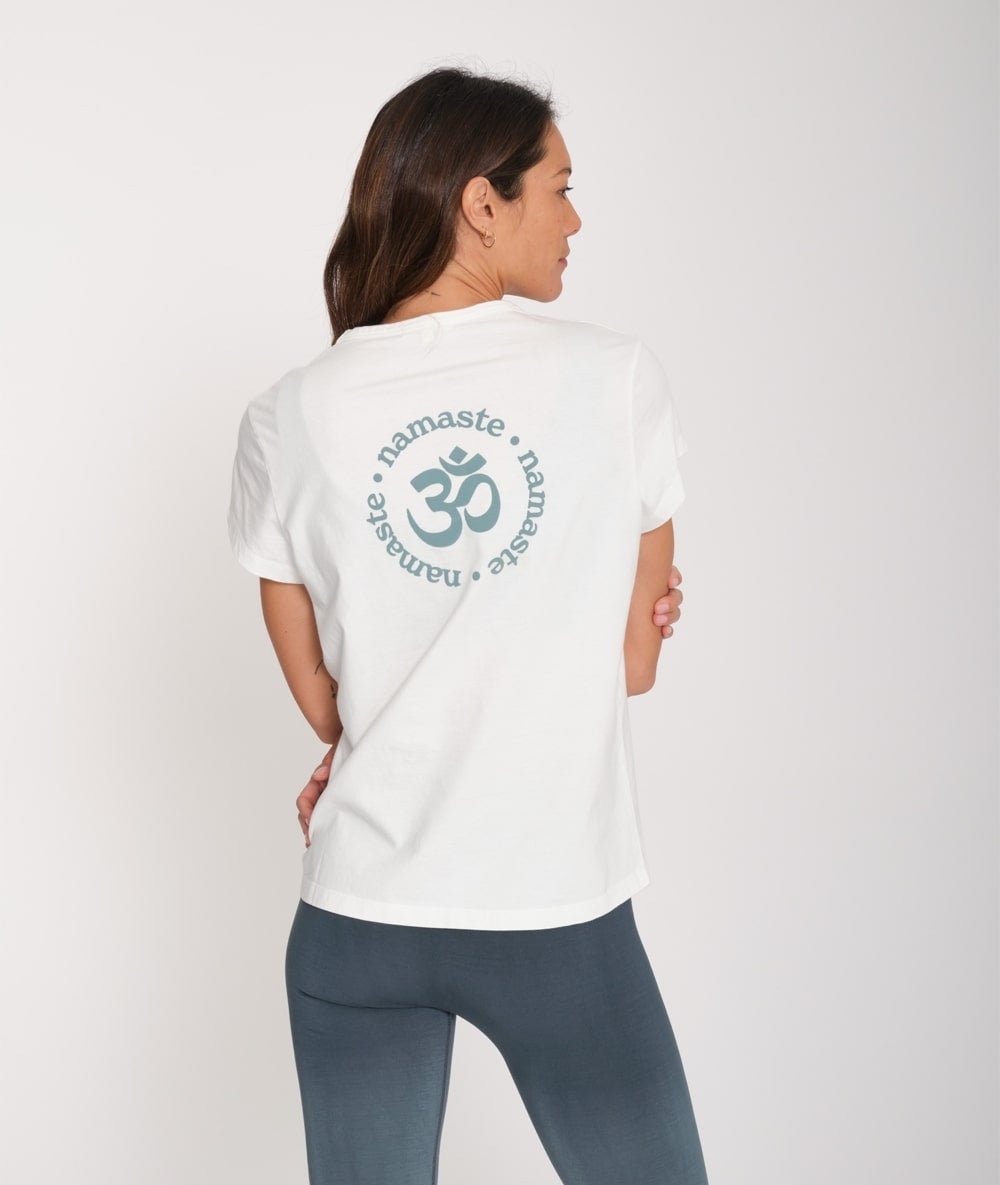 Namaste - Tee - shirt en coton bio - Blanc - Yoga Searcher