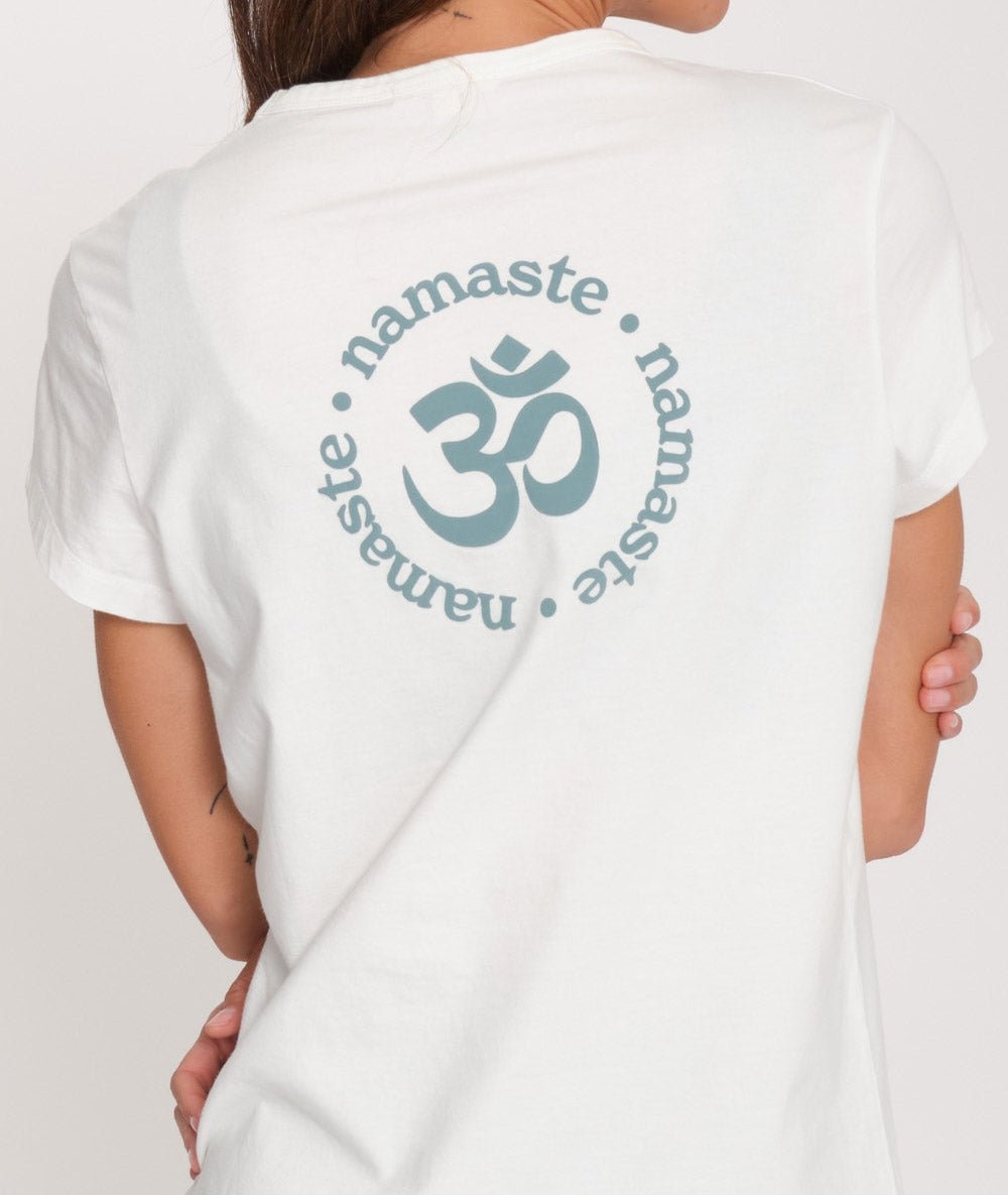 Namaste - Tee - shirt en coton bio - Blanc - Yoga Searcher