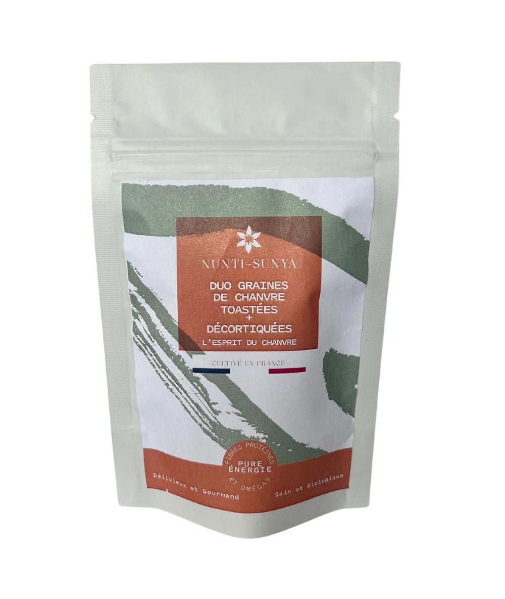 Duo graines de chanvre décortiquées et toastées - 90 G - Yoga Searcher