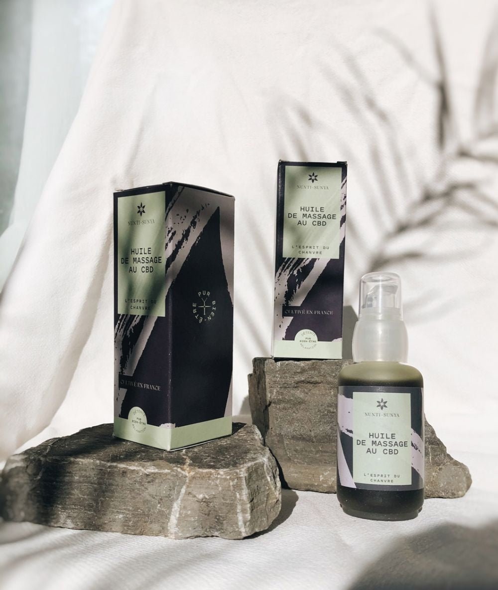 Huile de massage au CBD et aux HE (50ml) - Yoga Searcher