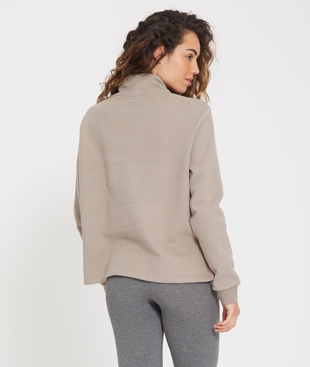 BIOBOTHI - Pull col montant en coton bio - Cacao - Yoga Searcher