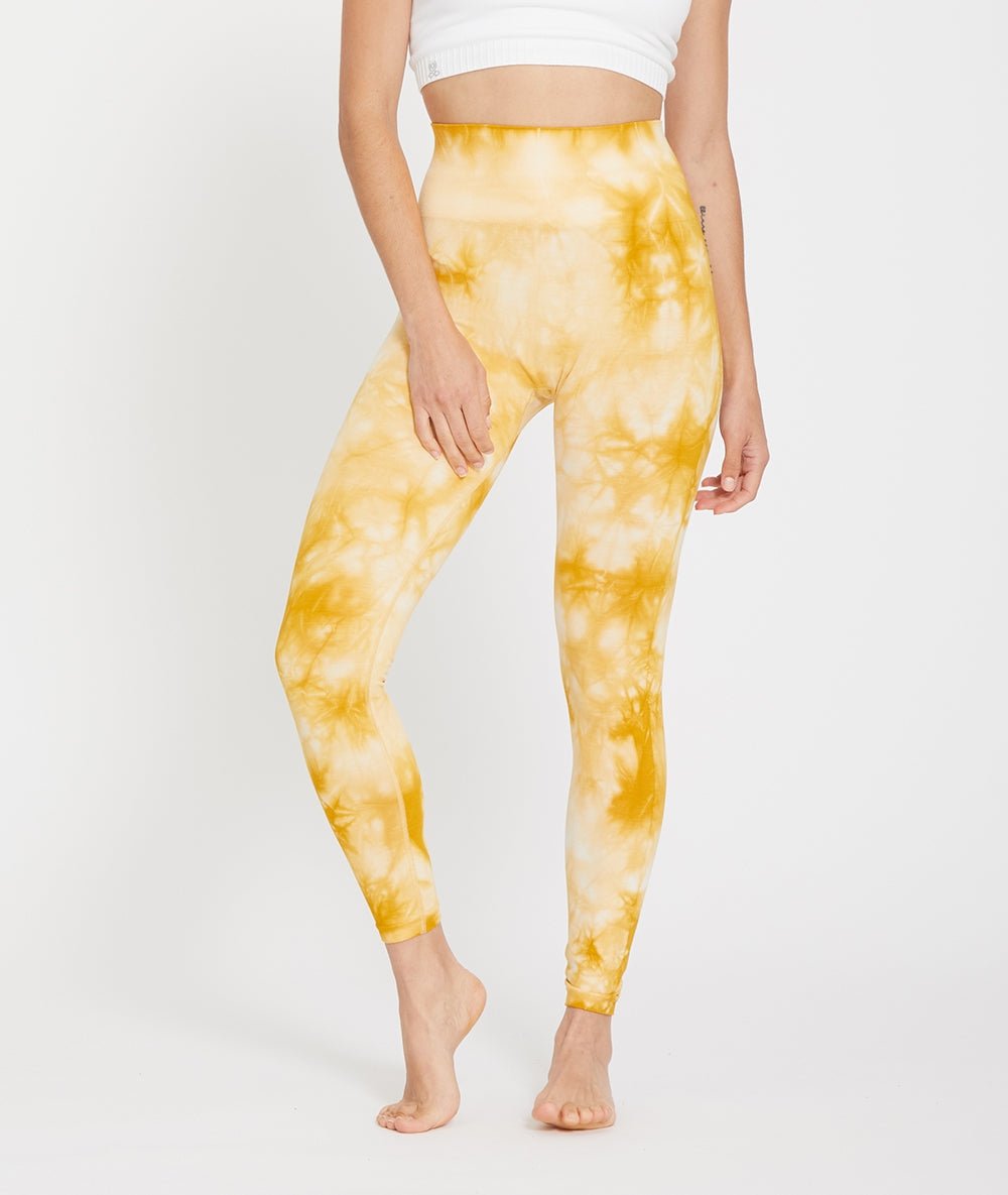 GENJI - Legging tie dye en bambou - Curry - Yoga Searcher