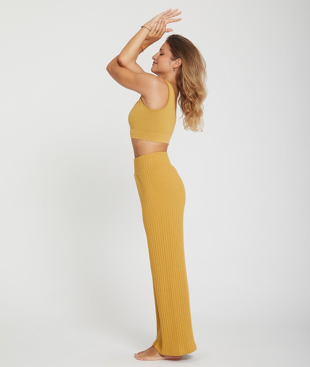 MATSYA - Pantalon large en coton - Curry - Yoga Searcher