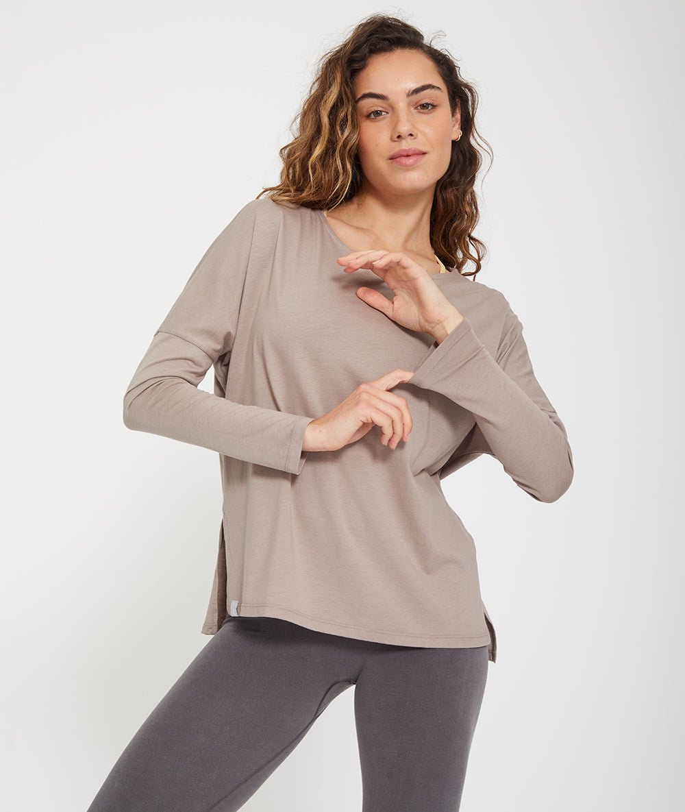DAKSHA - Tee - shirt oversize - Cacao - Yoga Searcher