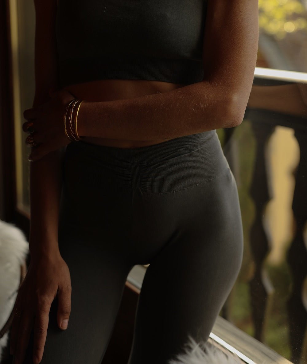 CHENDA - Legging en lyocell - Gris - Yoga Searcher