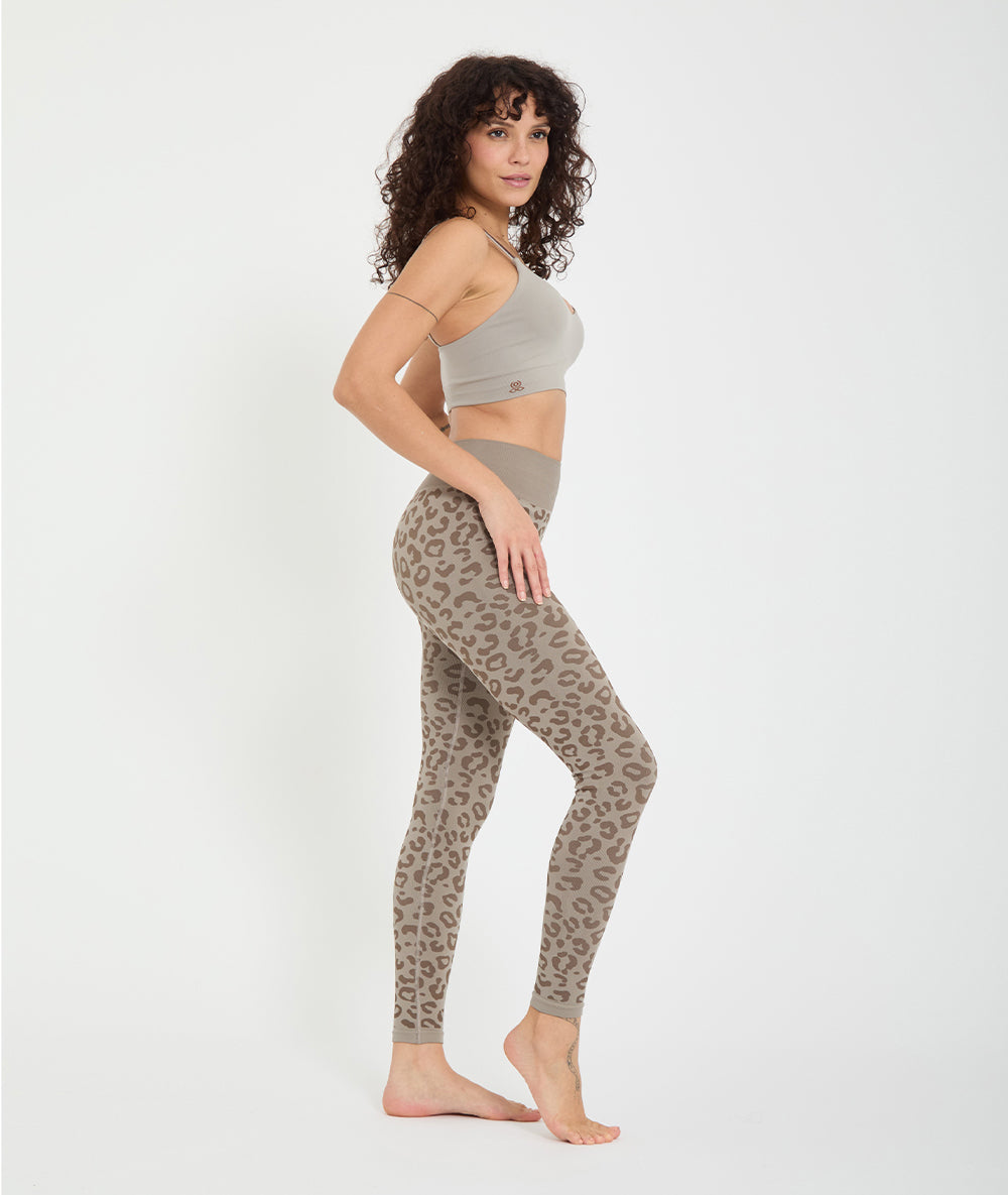 BIDAI - Legging jacquard léopard