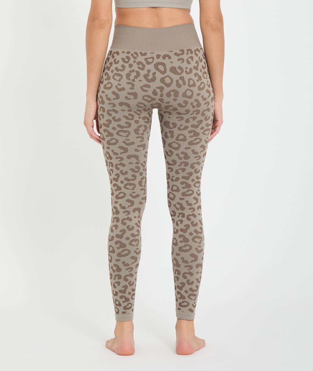 BIDAIA - Legging jacquard léopard - Cacao - Yoga Searcher