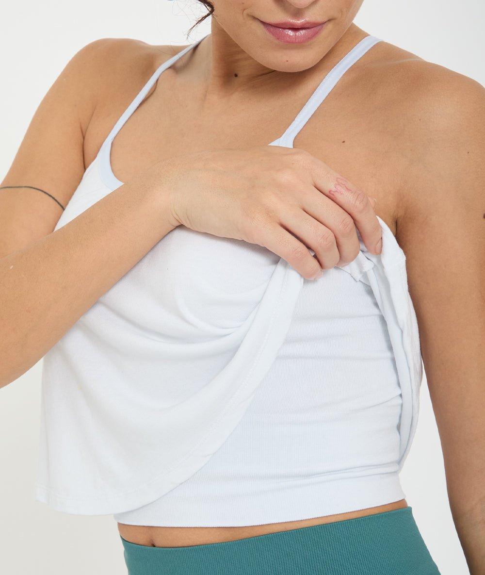 CHERAI - Top en bambou brassière intégrée - Blanc - Yoga Searcher