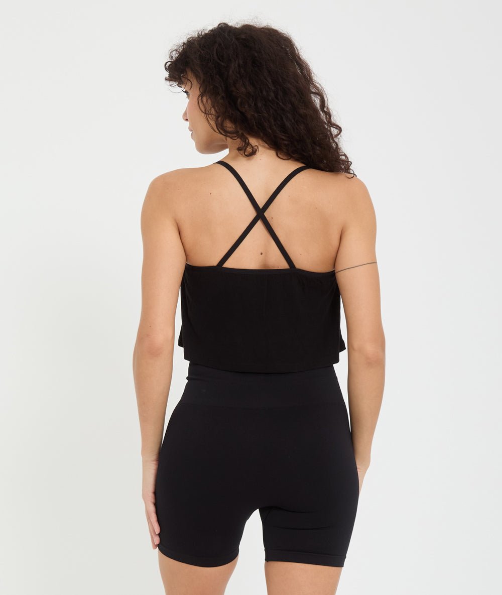 CHERAI - Top en bambou brassière intégrée - Noir - Yoga Searcher
