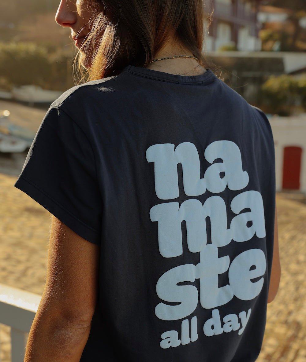 BIONAMA - T-shirt en coton bio - Navy - Yoga Searcher