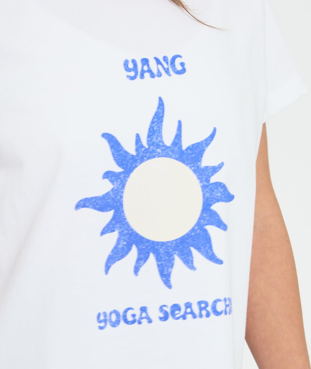 BIOYINYANG - T-shirt en coton - Blanc - Yoga Searcher