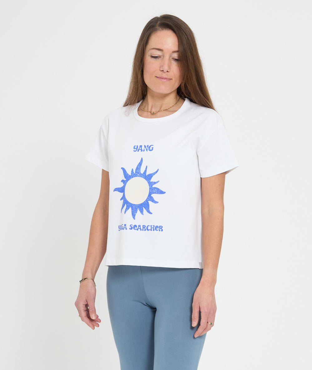 BIOYINYANG - T-shirt en coton - Rose Foncé - Yoga Searcher