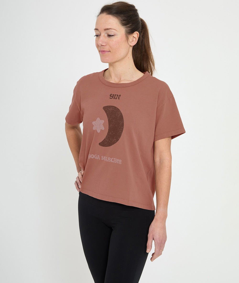 BIOYINYANG - T-shirt en coton - Rose Foncé - Yoga Searcher