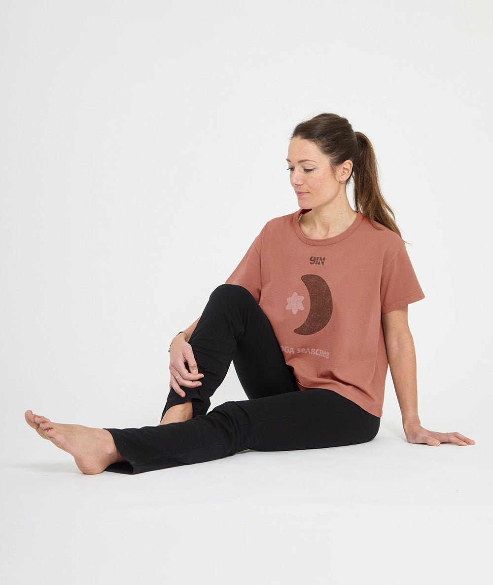 BIOYINYANG - T-shirt en coton - Rose Foncé - Yoga Searcher