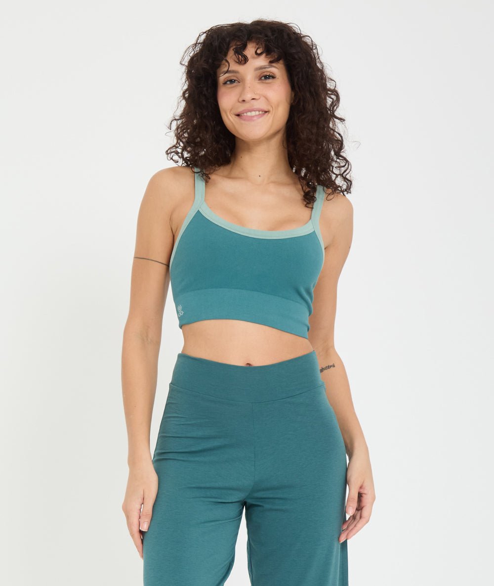 ADITI - Brassière en coton - Paon - Yoga Searcher