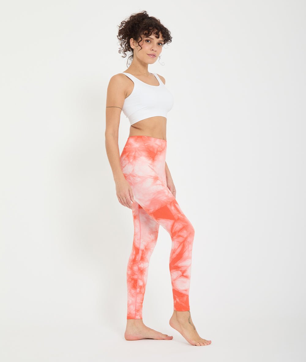 GENJI - Legging tie dye en bambou - Coral - Yoga Searcher