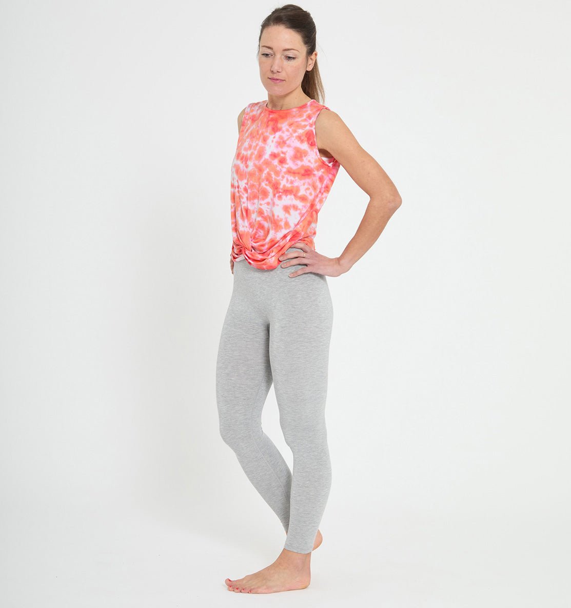 TWISTED TIE&DYE - Débardeur en Lyocell - Coral - Yoga Searcher