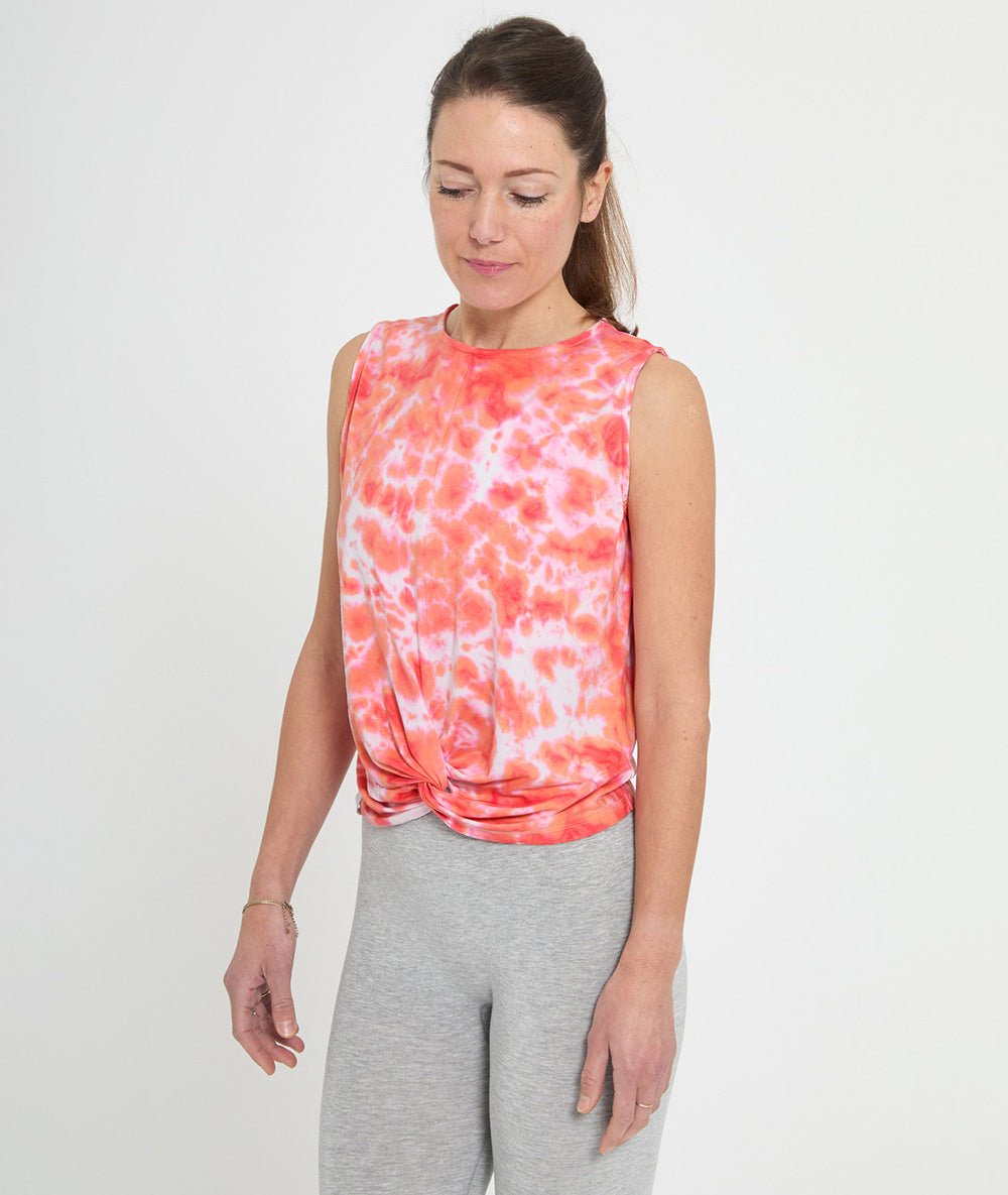 TWISTED TIE&DYE - Débardeur en Lyocell - Coral - Yoga Searcher