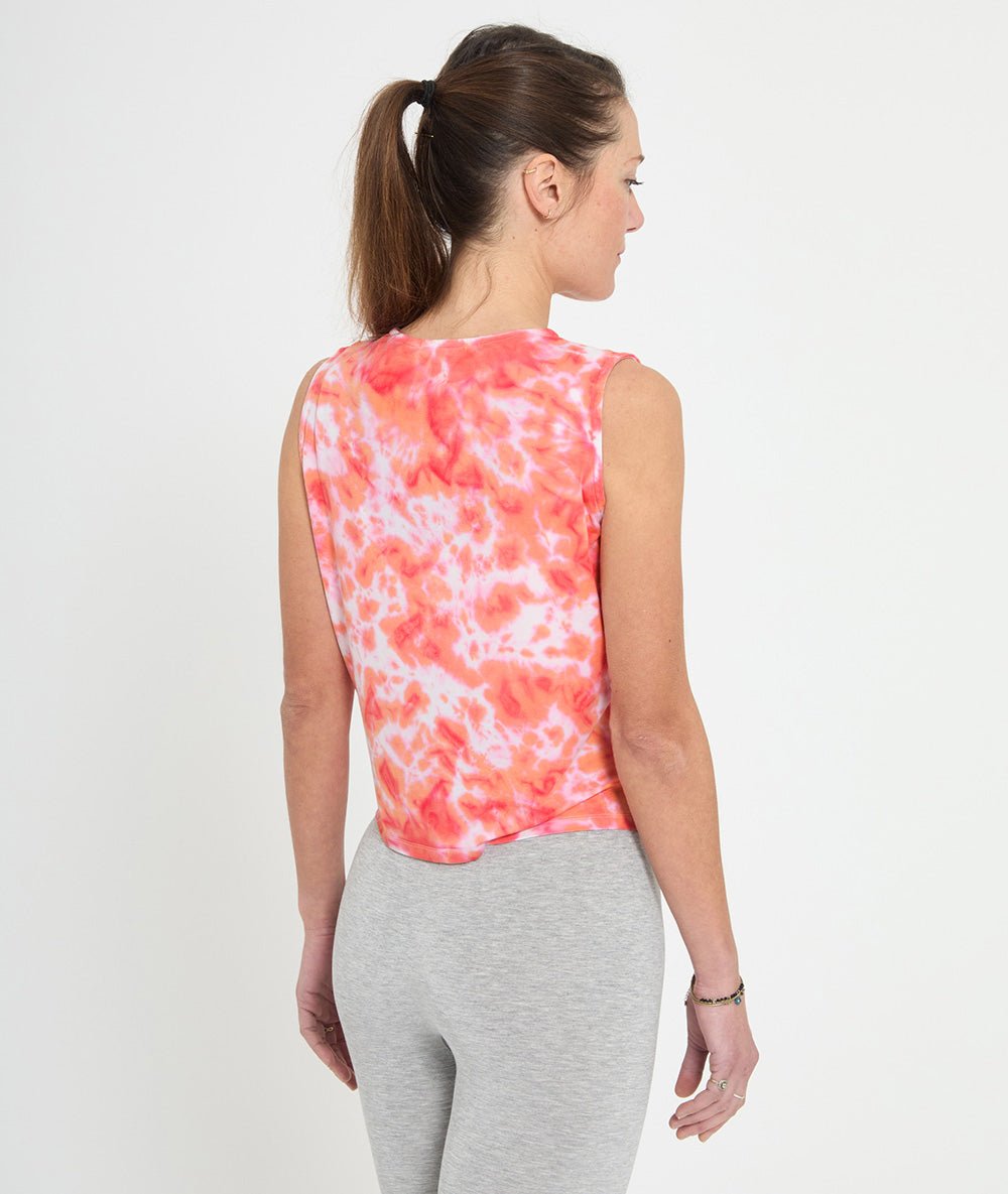 TWISTED TIE&DYE - Débardeur en Lyocell - Coral - Yoga Searcher