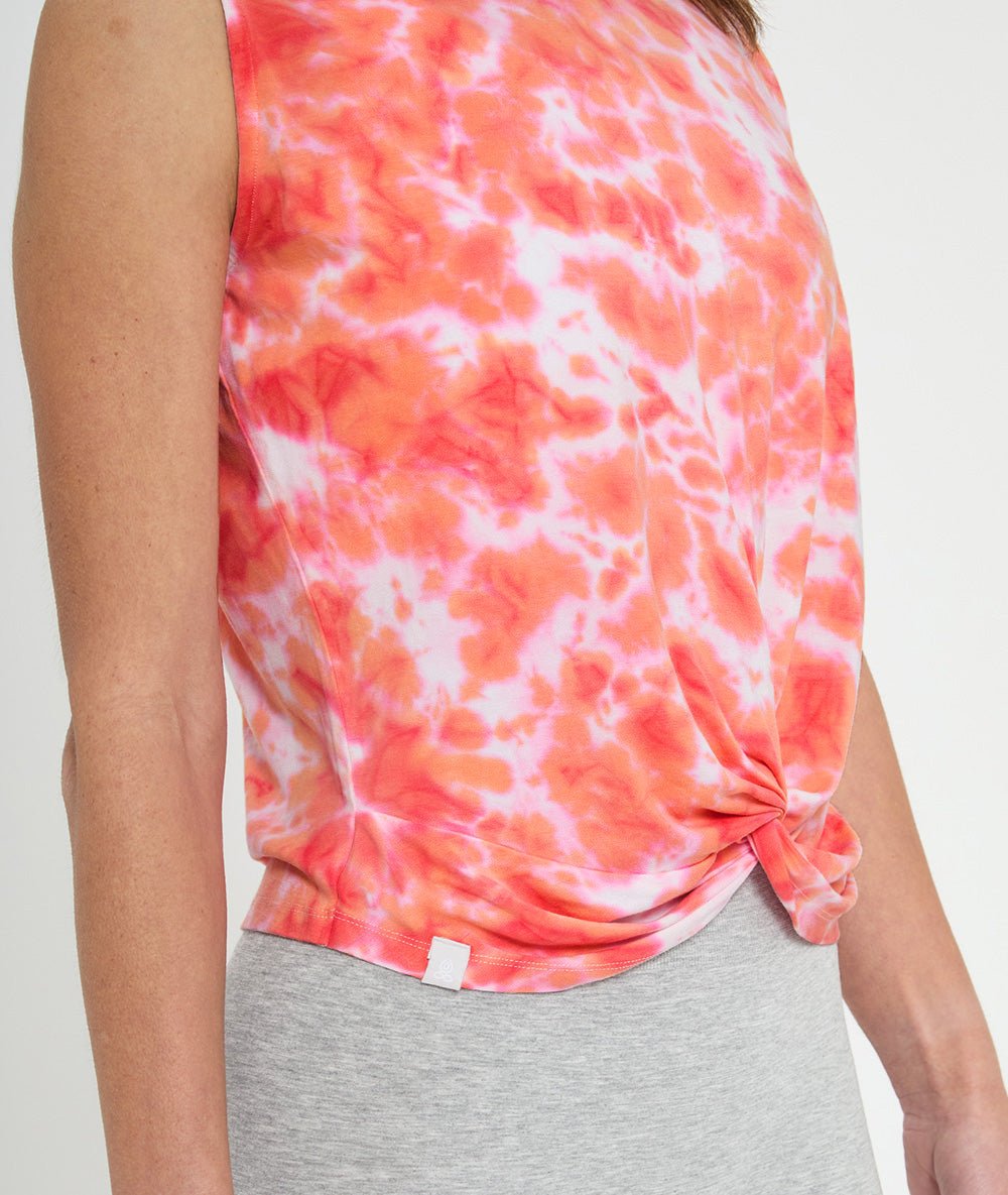 TWISTED TIE&DYE - Débardeur en Lyocell - Coral - Yoga Searcher