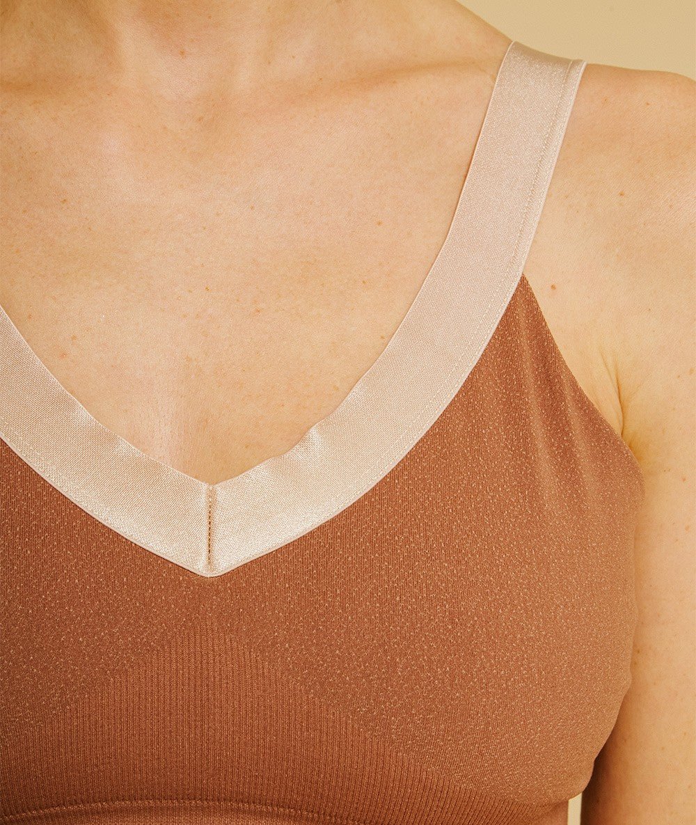 SURYA - Brassière supplex - Marron - Yoga Searcher