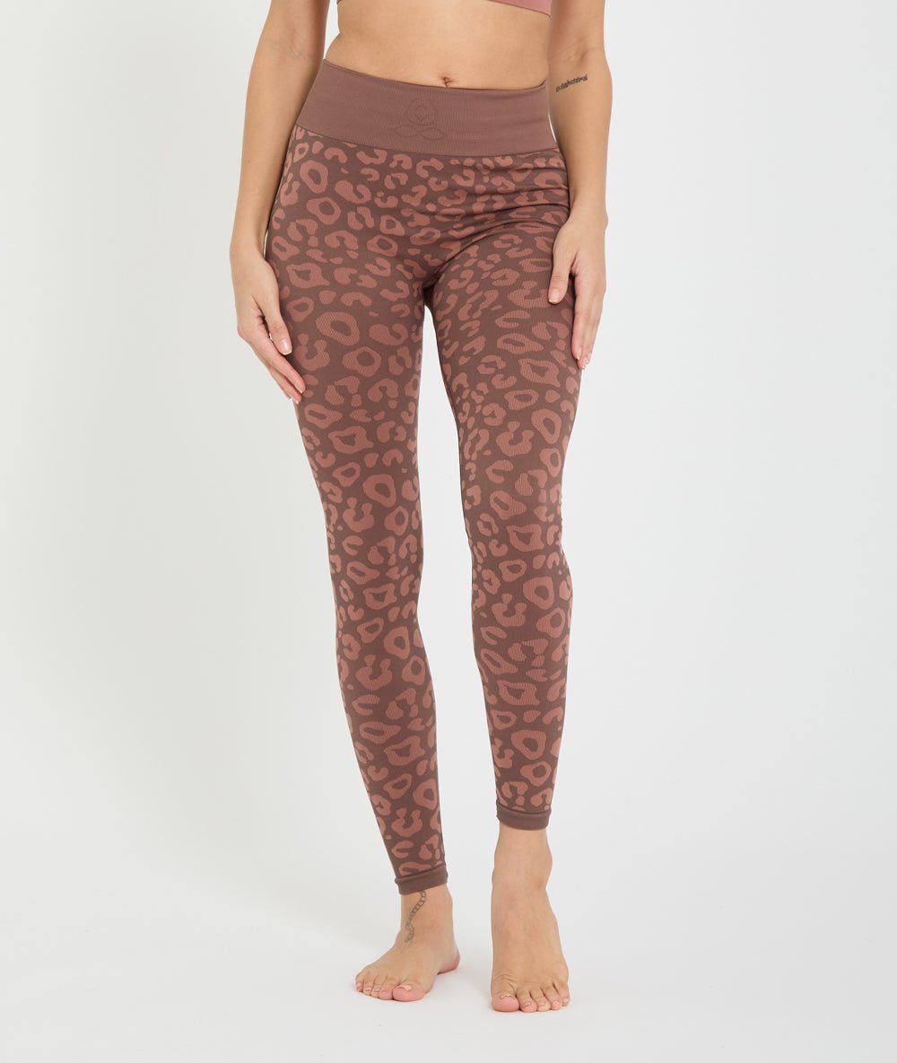 BIDAIA - Legging jacquard léopard - Rose Foncé - Yoga Searcher