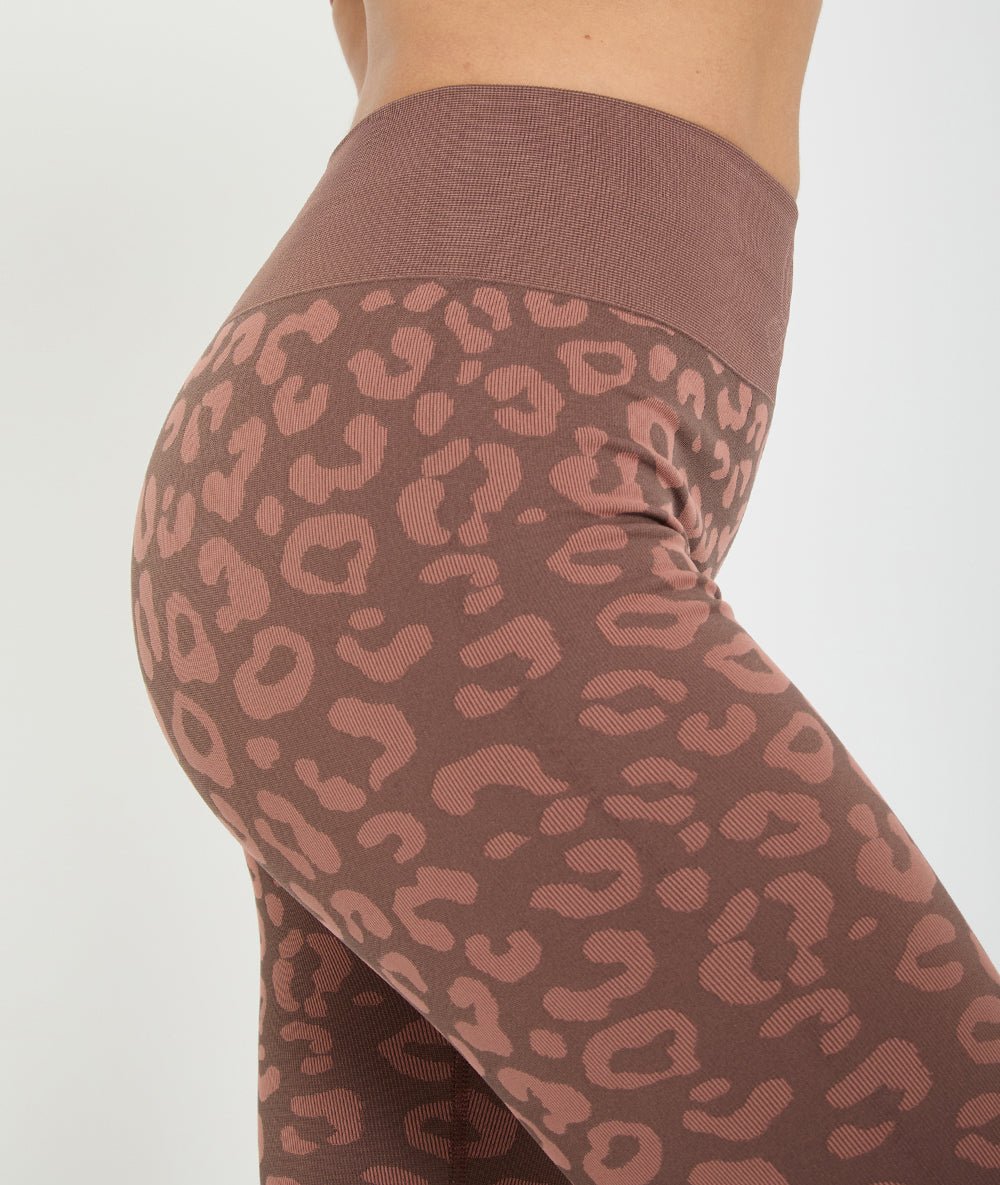 BIDAIA - Legging jacquard léopard - Rose Foncé - Yoga Searcher