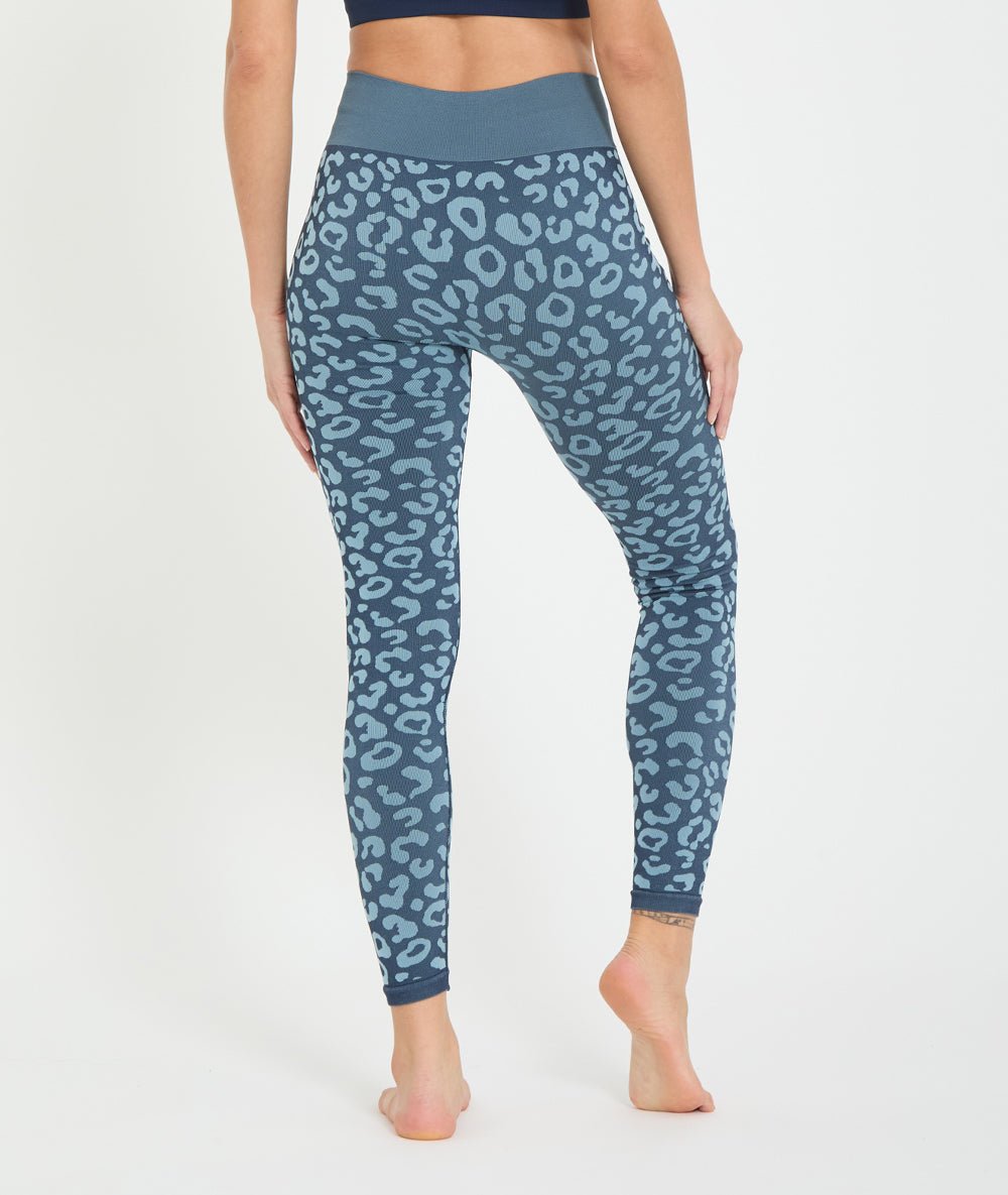 BIDAIA - Legging jacquard léopard - Navy - Yoga Searcher