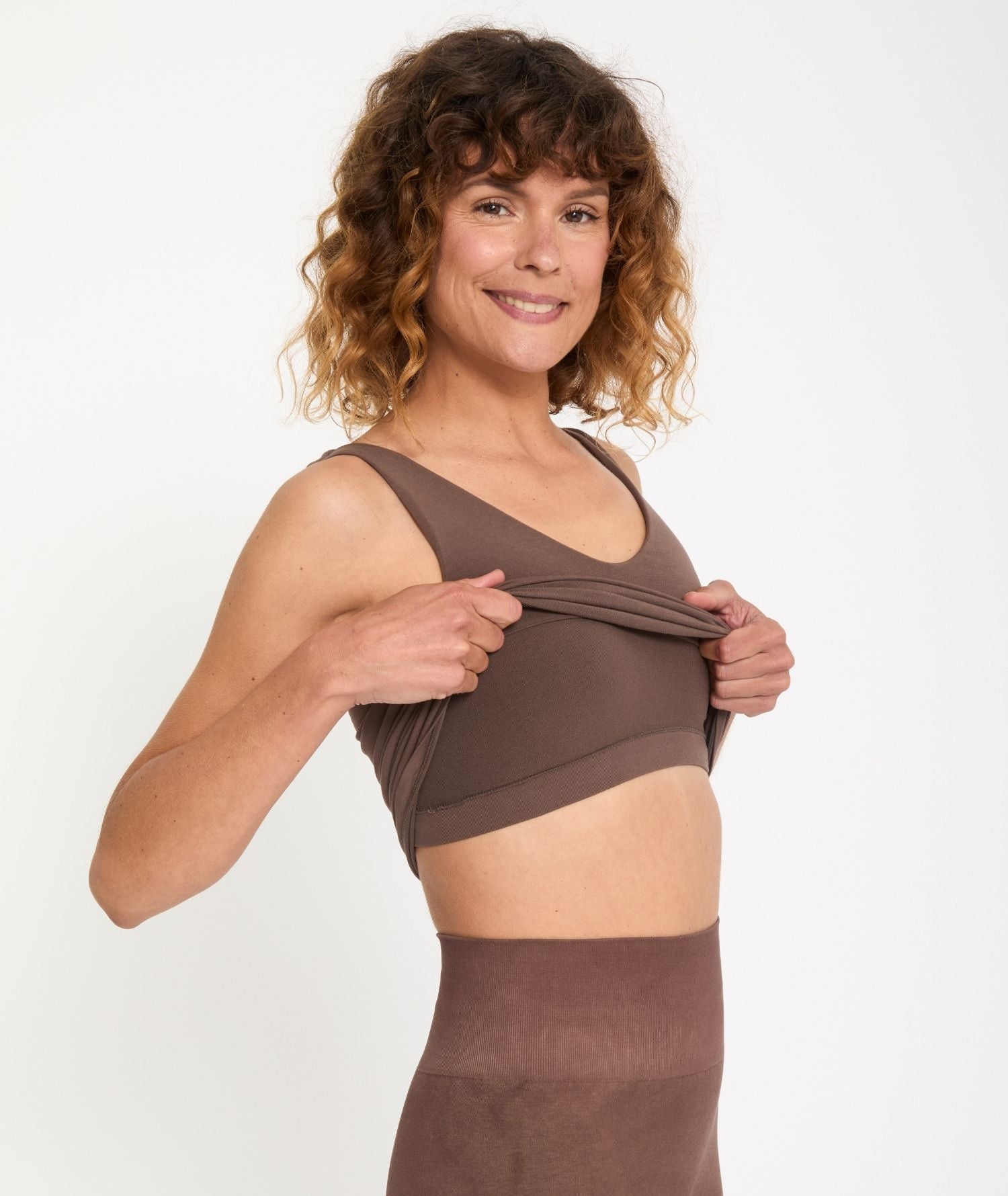BIJA - Top avec brassière intégrée - Blanc- Yoga Searcher