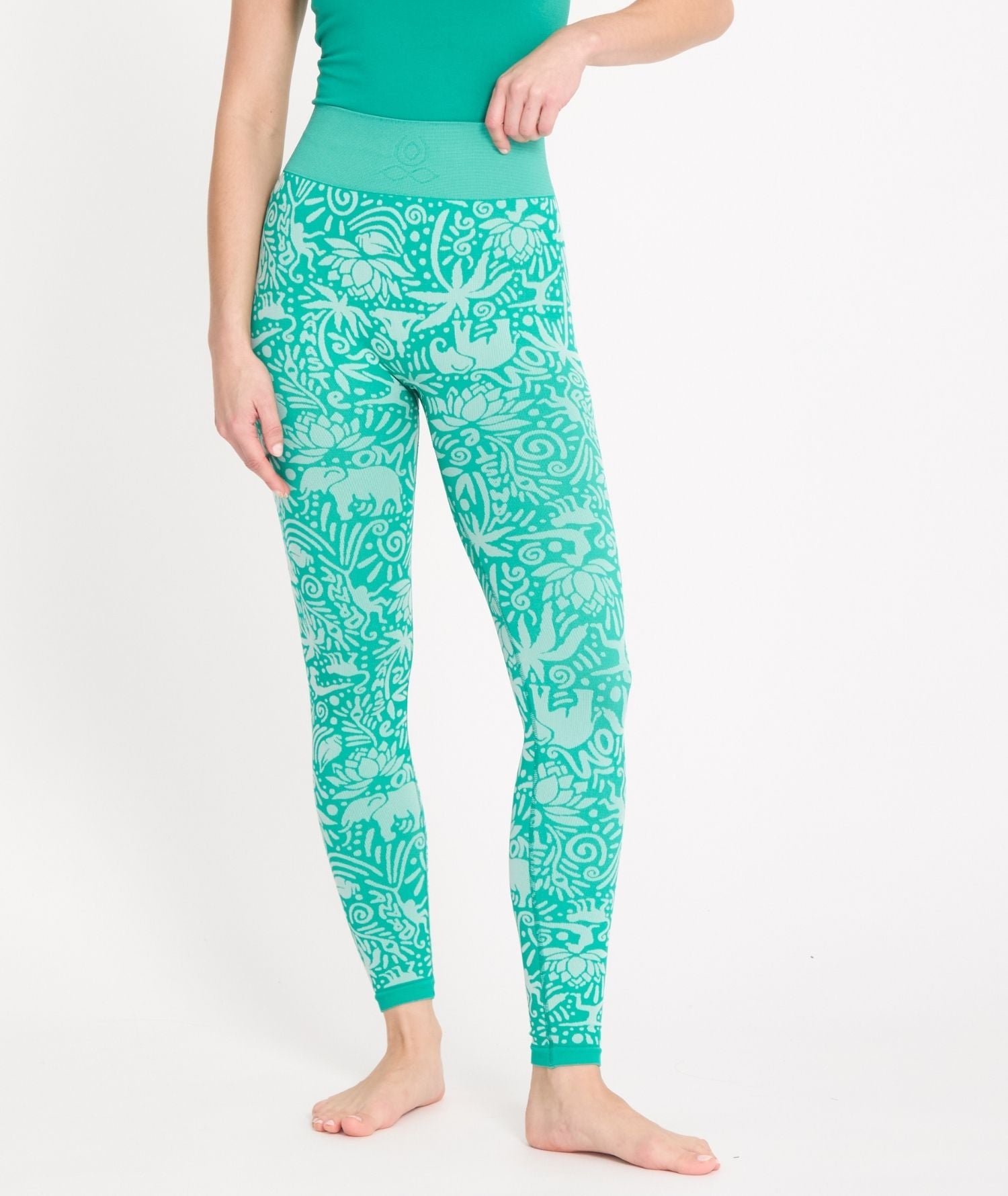 CHAVARA - Legging jaquards en matières recyclées - Emerald - Yoga Searcher
