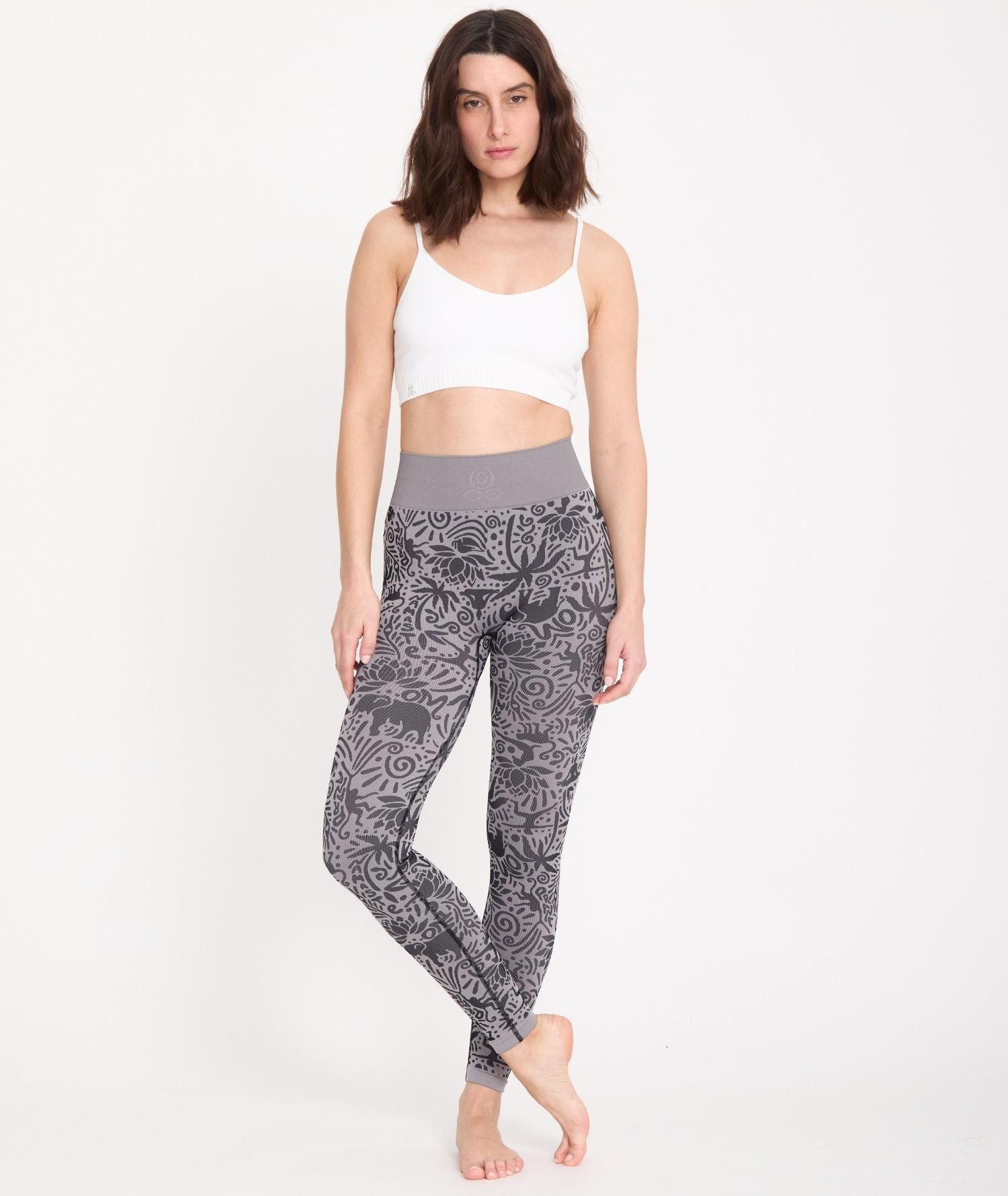CHAVARA - Legging jaquards en matières recyclées - Noir - Yoga Searcher