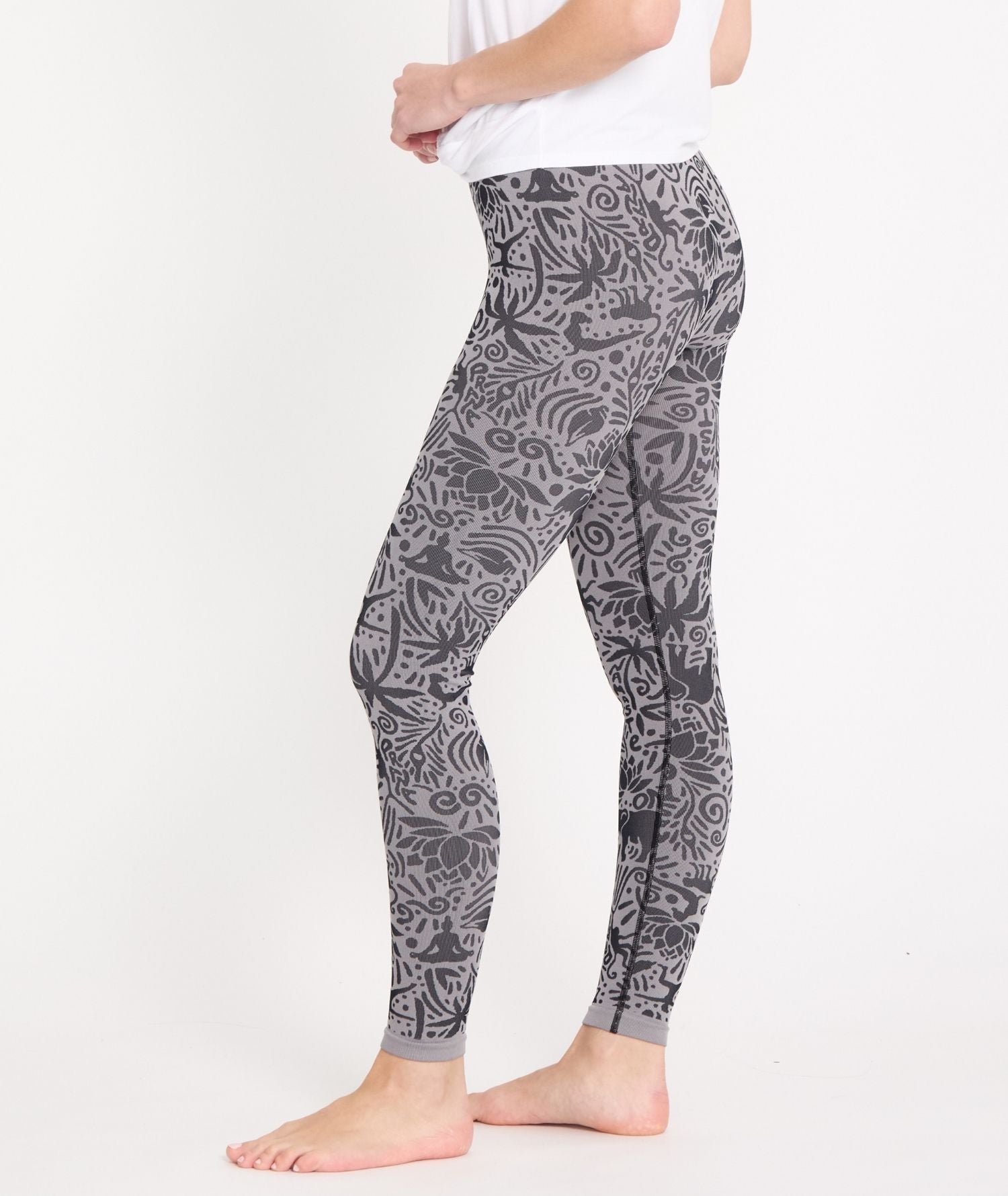 CHAVARA - Legging jaquards en matières recyclées - Noir - Yoga Searcher