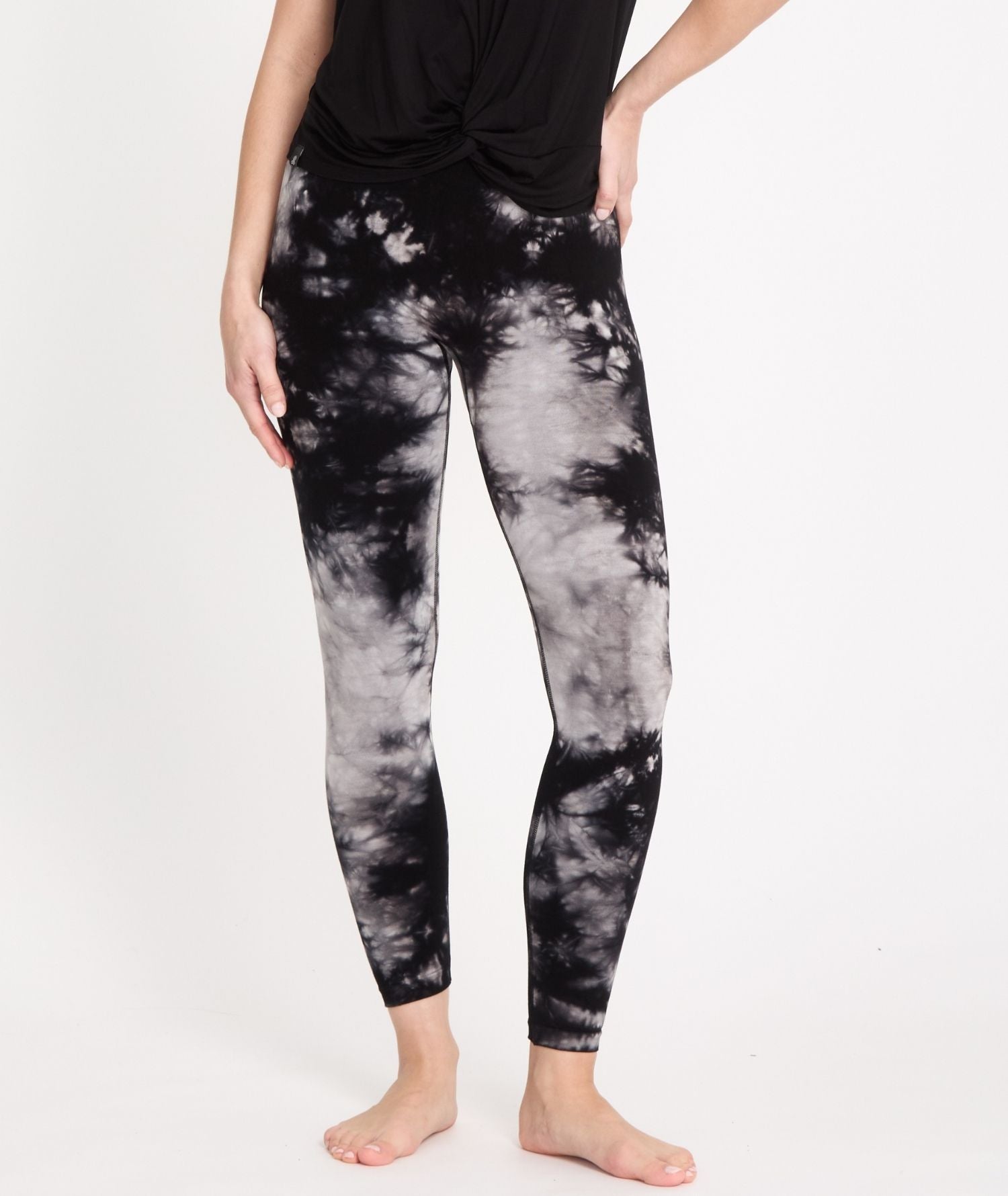 GENJI - Legging tie dye en bambou - Noir - Yoga Searcher