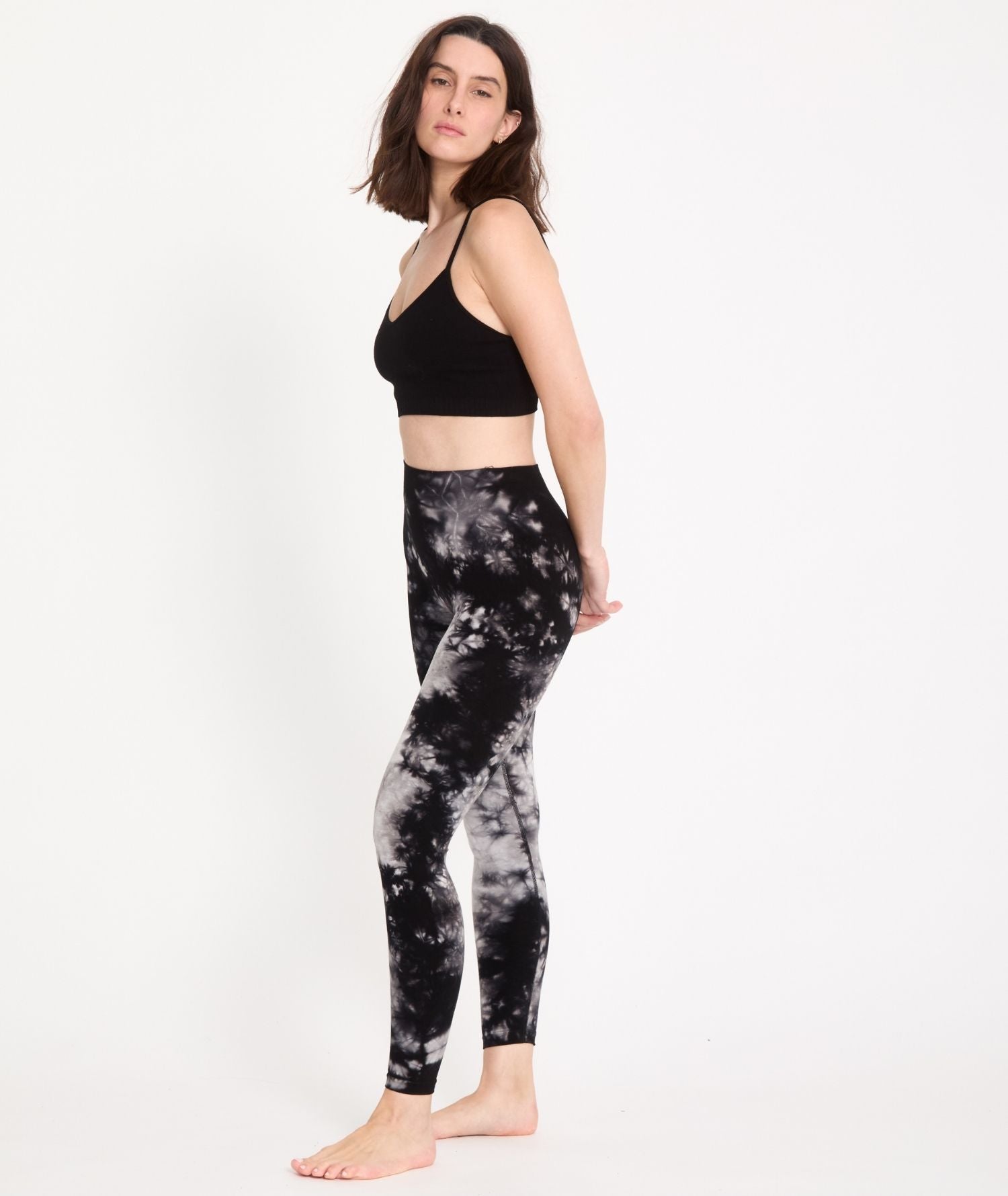 GENJI - Legging tie dye en bambou - Noir - Yoga Searcher