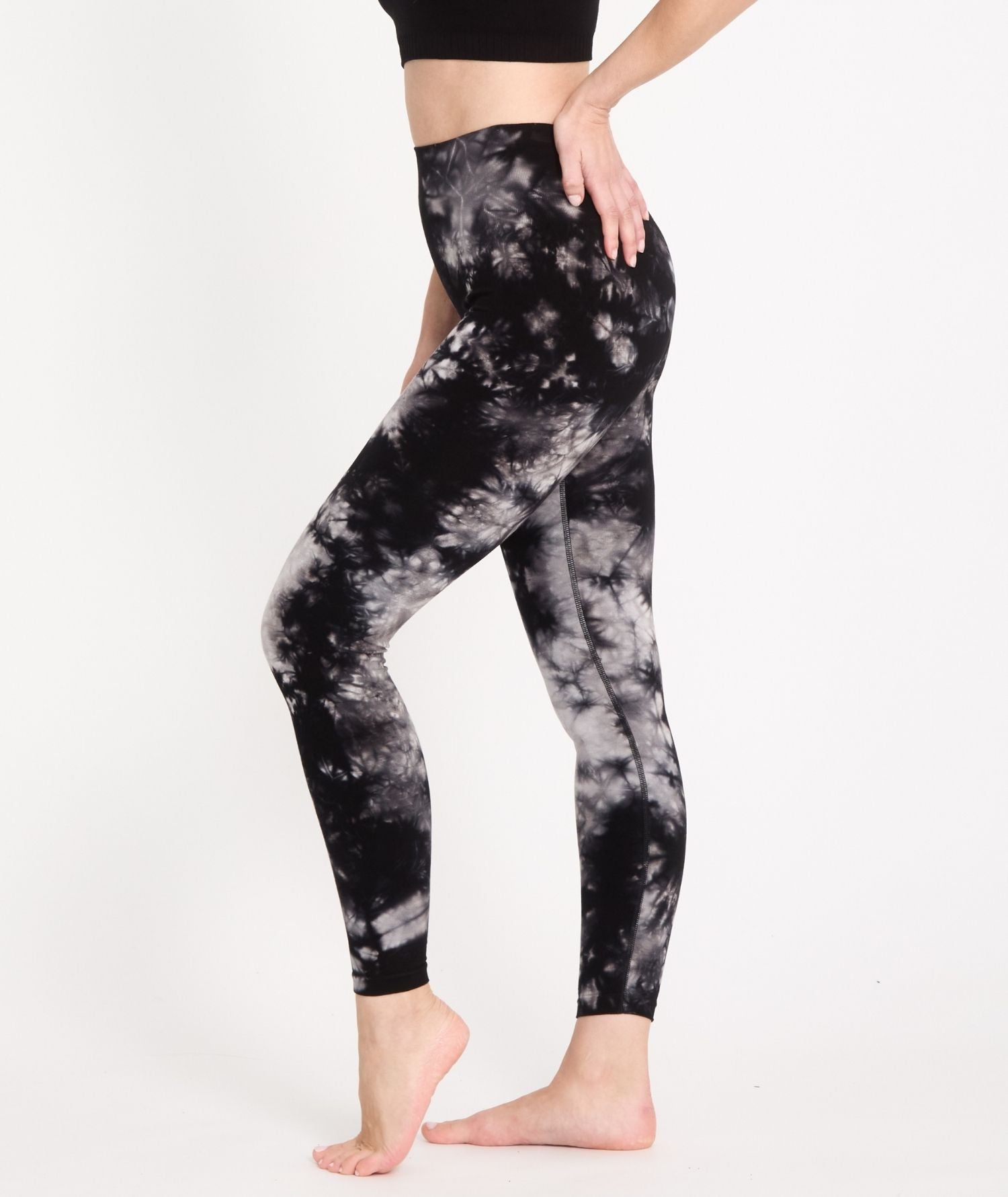 GENJI - Legging tie dye en bambou - Noir - Yoga Searcher