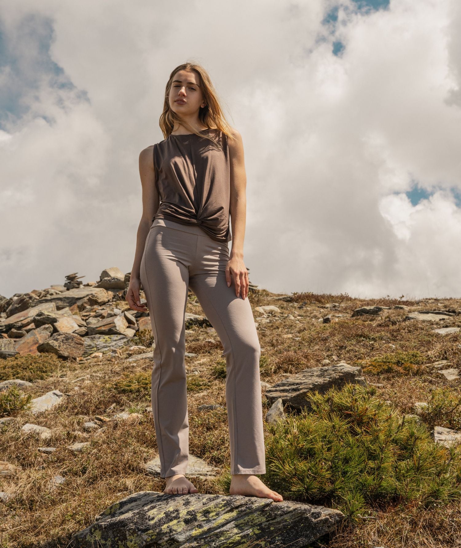 JAZZ - Pantalon Flare de yoga - Cacao - Yoga Searcher
