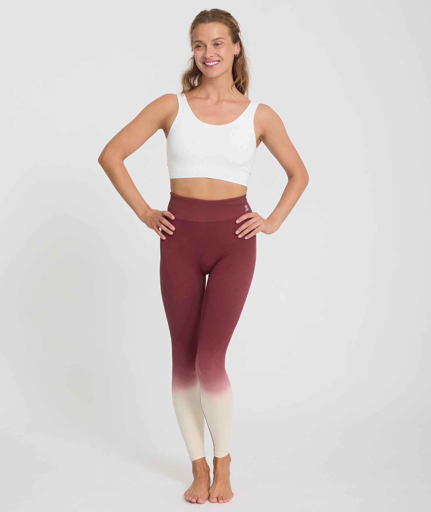 KAVALI - Legging en coton deep - dye - Rubis - Yoga Searcher