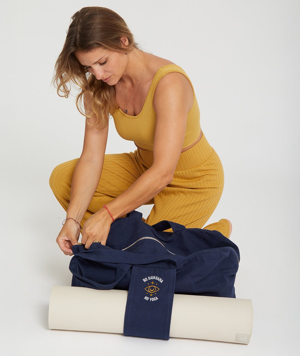 Marga - Sac week - end en coton bio - Navy - Yoga Searcher