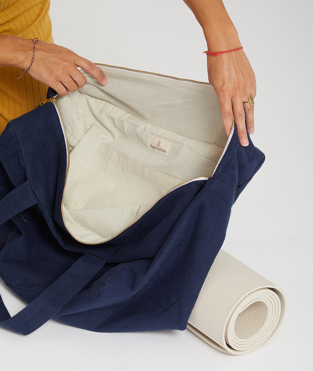 Marga - Sac week - end en coton bio - Navy - Yoga Searcher