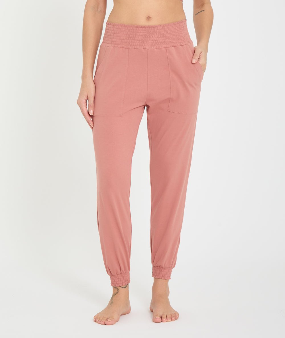 MORJIM - Pantalon fluide yoga - Rose Foncé - Yoga Searcher