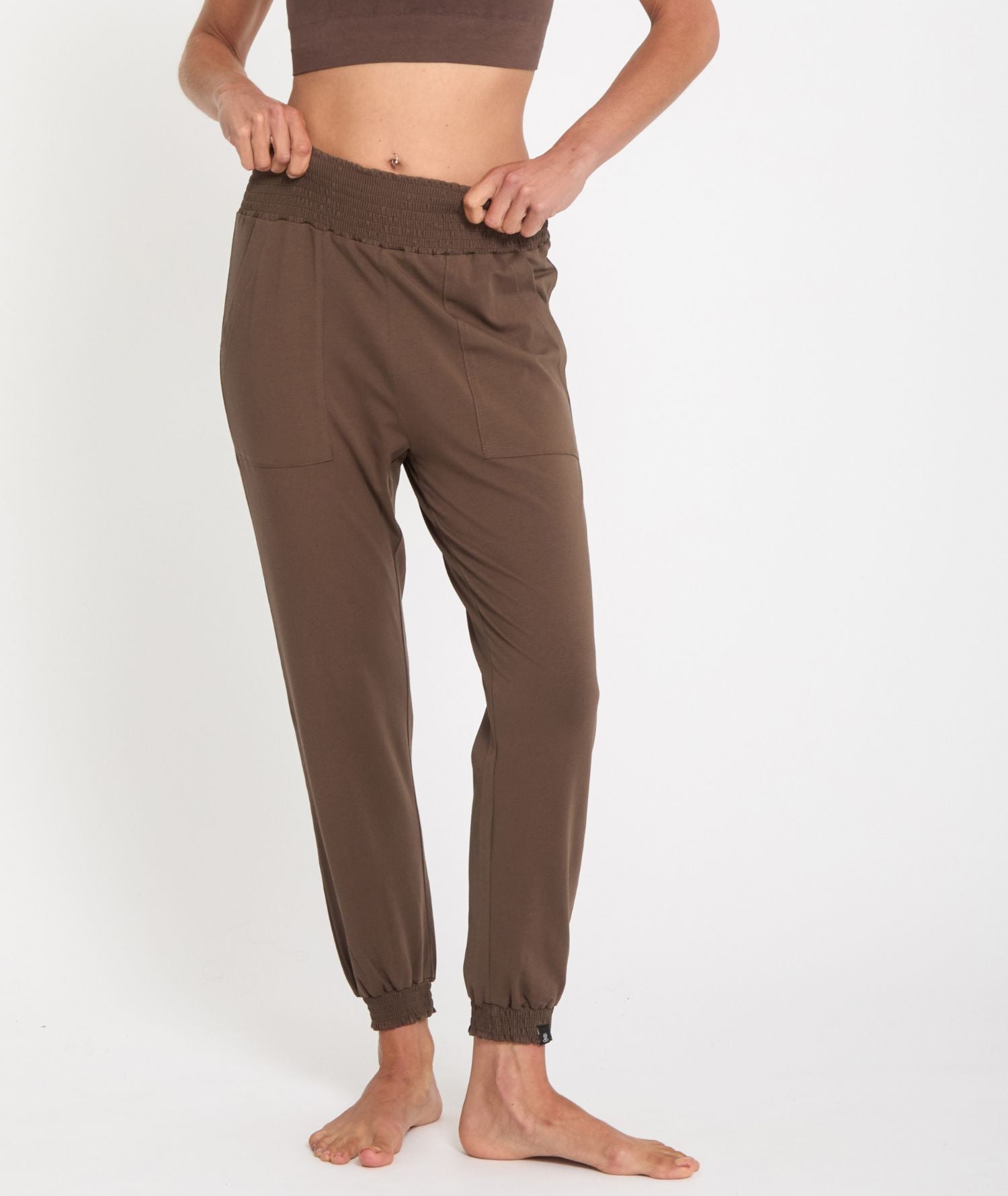 MORJIM - Pantalon fluide yoga - Marron- Yoga Searcher