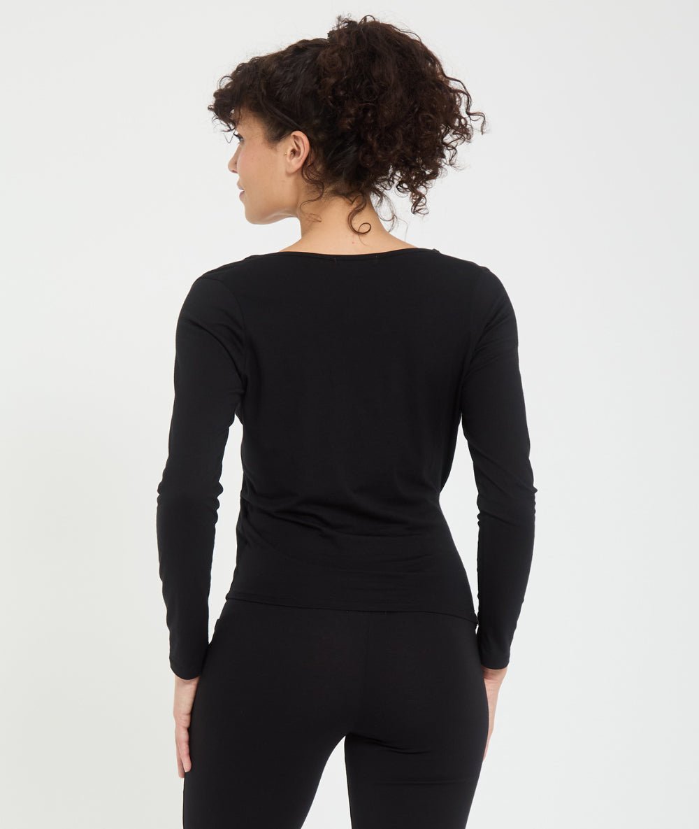 NATANA - T-shirt cache cœur - Noir - Yoga Searcher