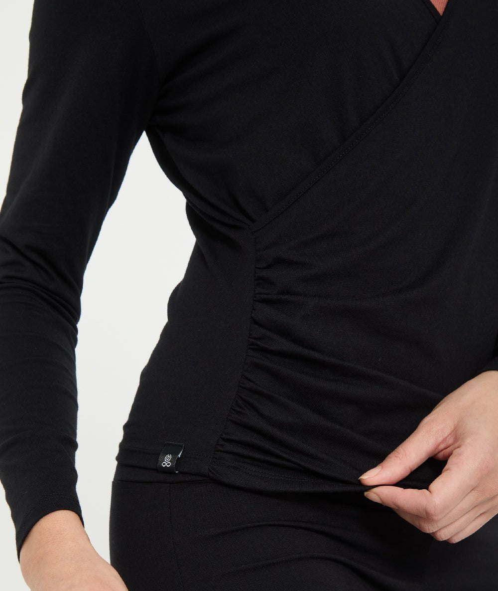 NATANA - T-shirt cache cœur - Noir - Yoga Searcher